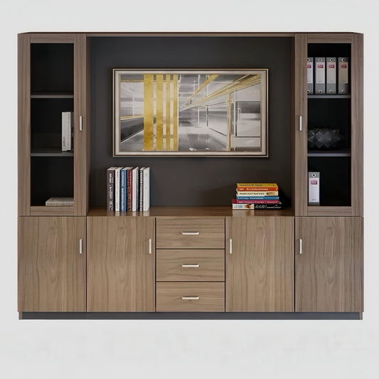 TYGTW-CABINET 木框玻璃掩門櫃連抽屜組合